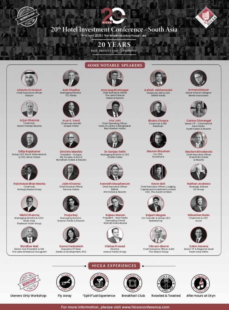 HICSA: The 20th Edition of The Hotel Investment Conference – South Asia