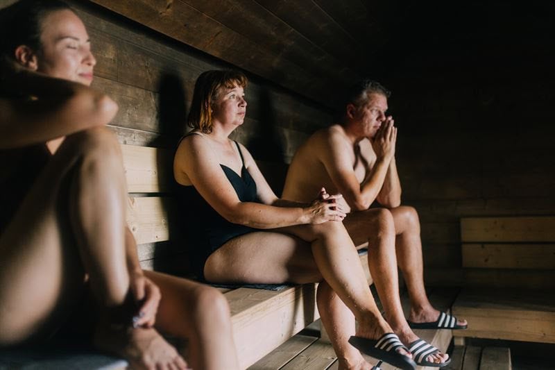 People enjoying sauna at Lonna Island. Photo: Julia Kivelä, Helsinki Partners