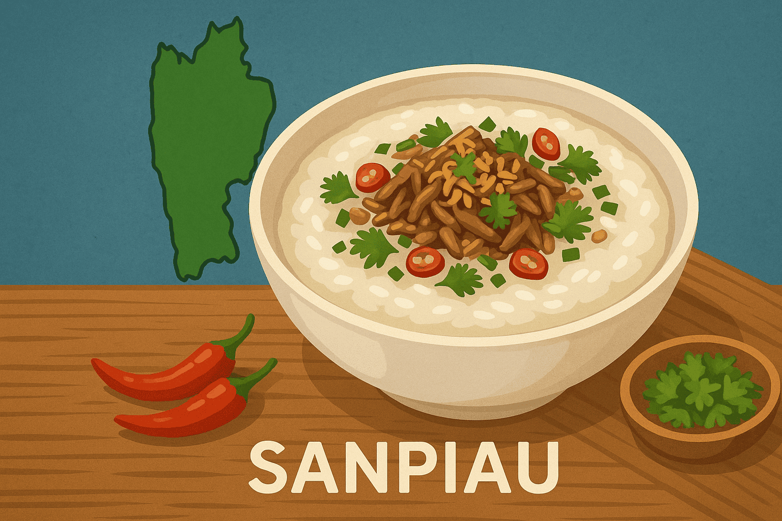 Sanpiau: Mizoram’s comforting rice porridge, served with a burst of herbs and spice.