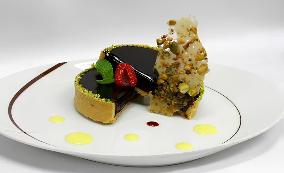 Chocolate Raspberry Tart with Pistachio