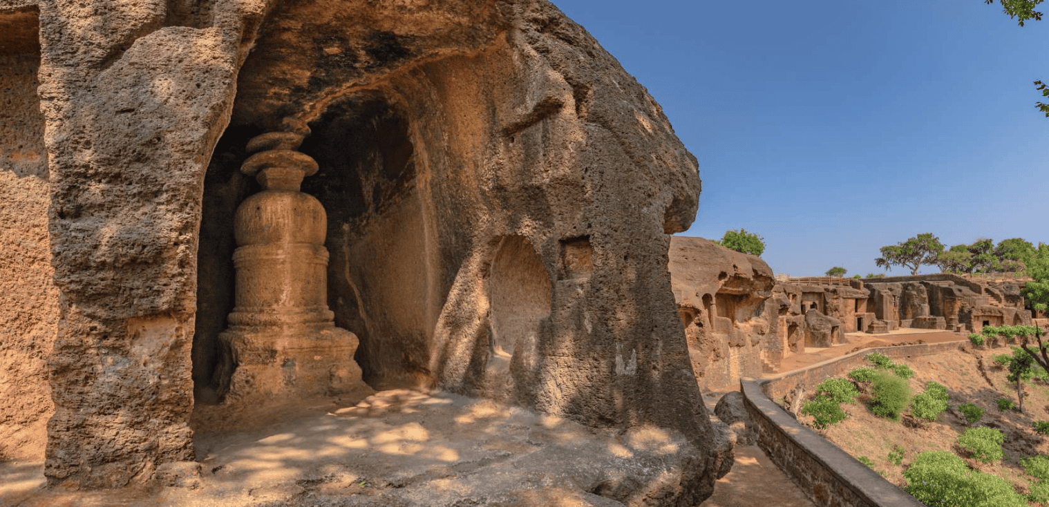 Dhamnar is home to 14 large and 37 smaller caves. Dhamnar Caves