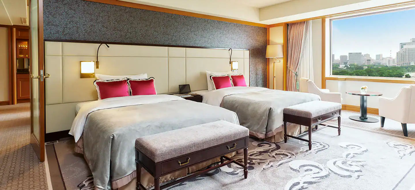 Elegant twin-bed suite at The Imperial Hotel Tokyo. Courtesy: Imperial Hotel, Tokyo