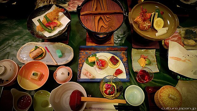 Washoku is an important aspect of Japanese culture and festivals. Image Courtesy: Danny Choo, Wikimedia