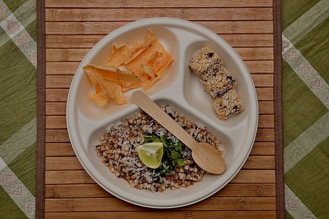 Sabudana khichadi is an Indian breakfast dish commonly served in Indian Airliens. Courtesy: wikimedia