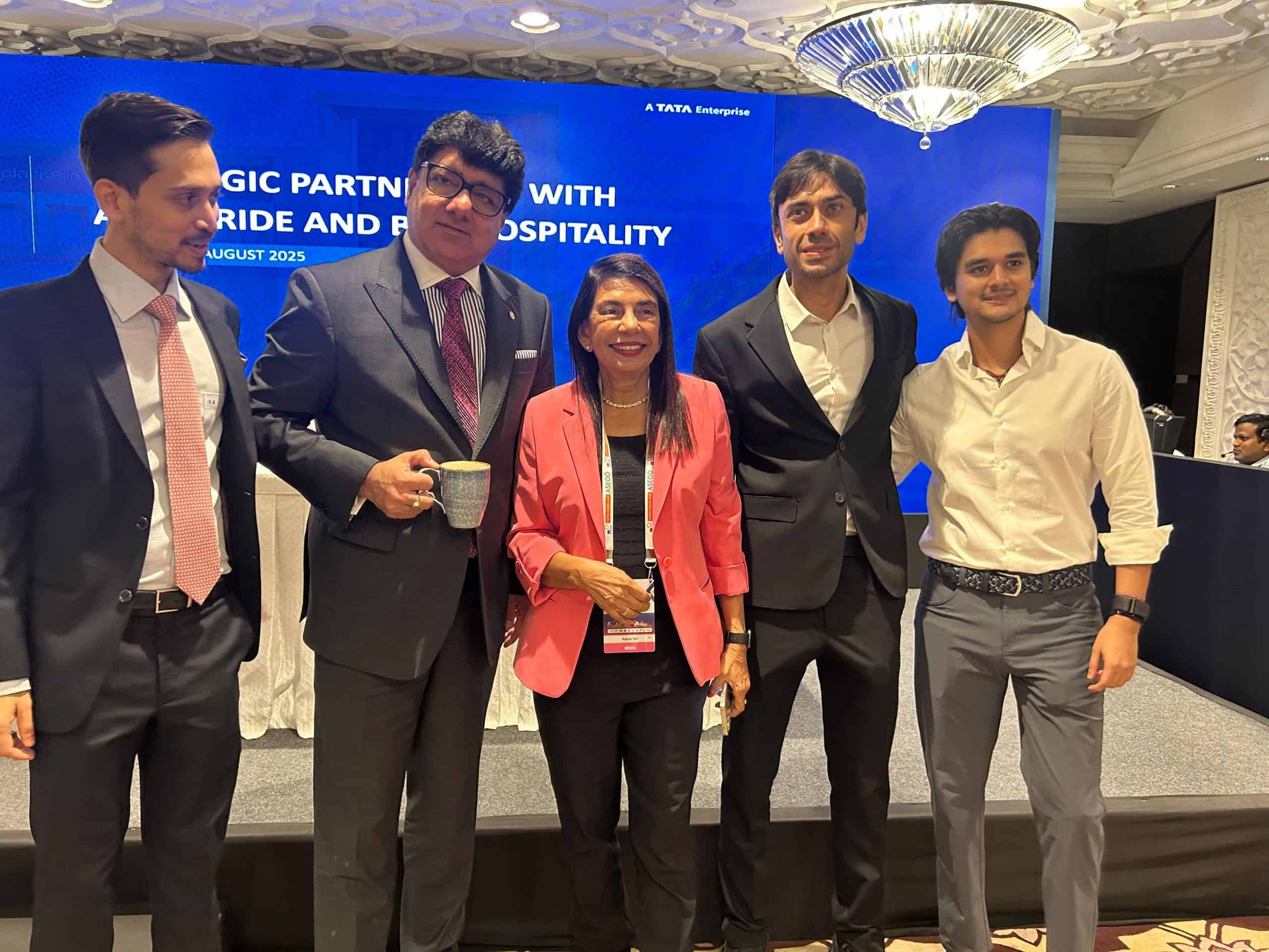 FAITH Conclave 2025: Kamal Gill, Executive Editor Today's Traveller & Managing Director Gill India Group, with FAITH Chairman Puneet Chhatwal., Aryavir Kumar, Managing Director at The Clarks Hotels & Resorts, Anant Apurv Kumar, Co-Founder @ Brij Hotels and Udit Kumar Co-Founder @ Brij Hotels