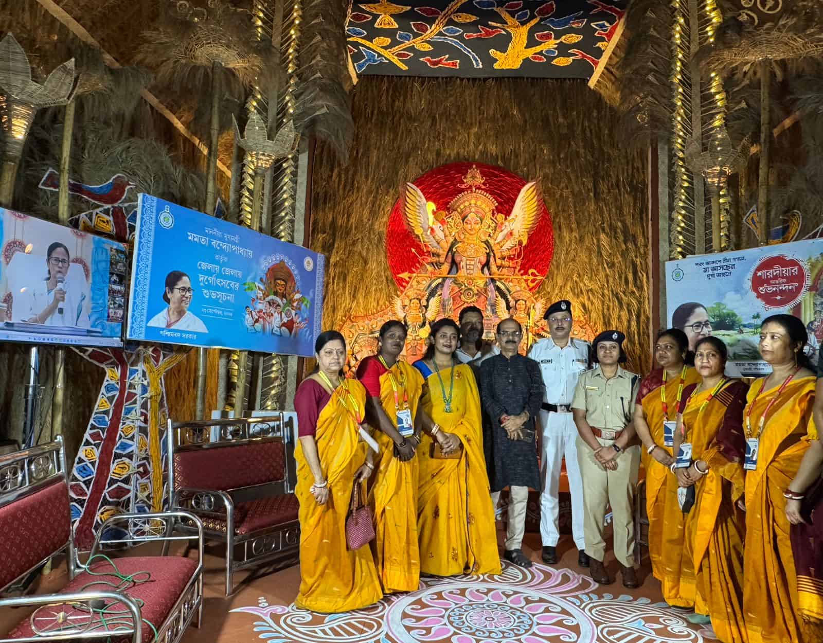 CM Mamata Banerjee Virtually Inaugurates Baguiati Rail Pukur United Club’s 72nd Durga Puja Theme ‘Shabdo’ – Featuring a 20-Feet Bird Installation. Courtesy: Media Connect