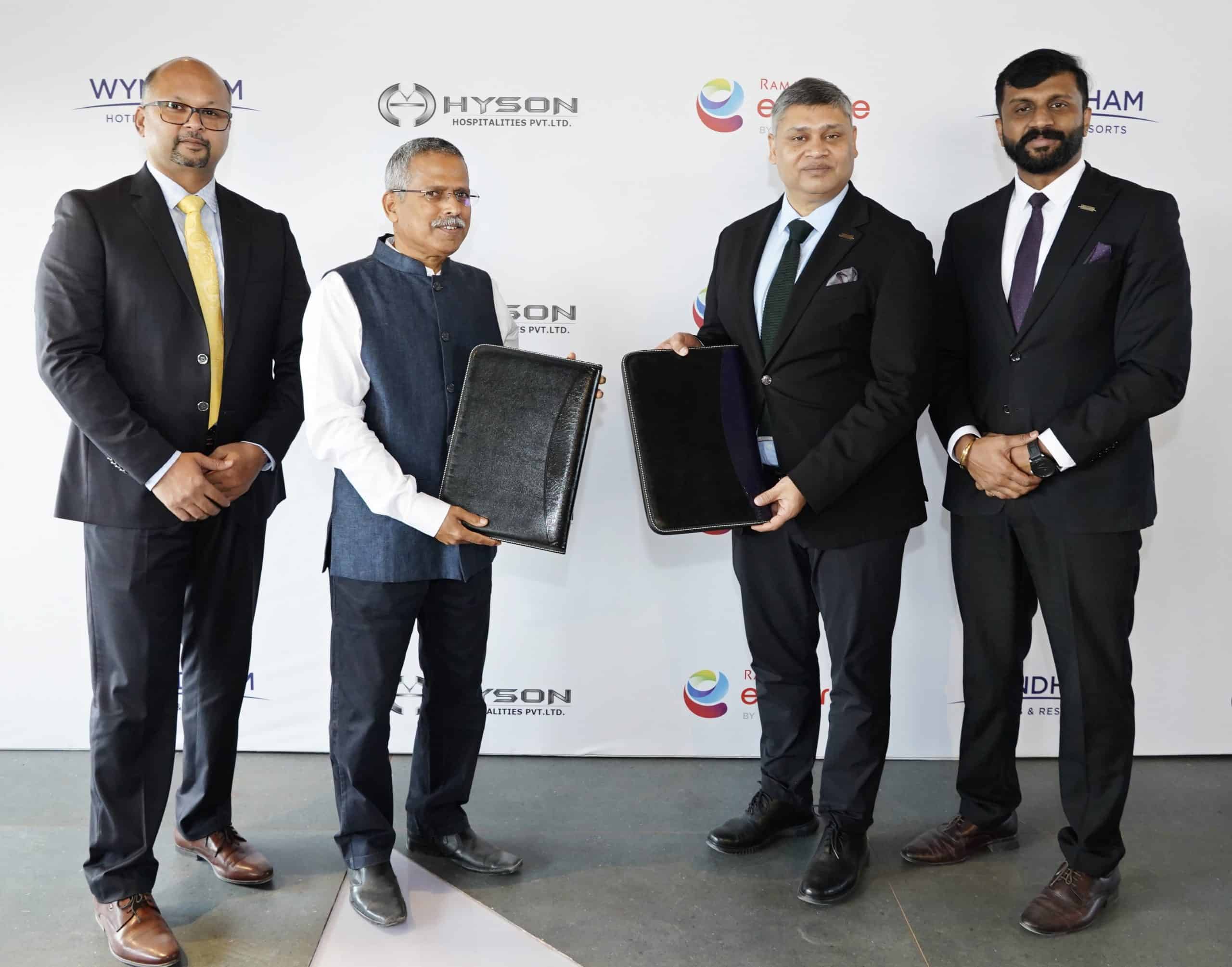 Hyson Hospitalities Private Limited and Wyndham Hotels & Resorts celebrate the signing of the Ramada Encore by Wyndham Kochi Kalamassery