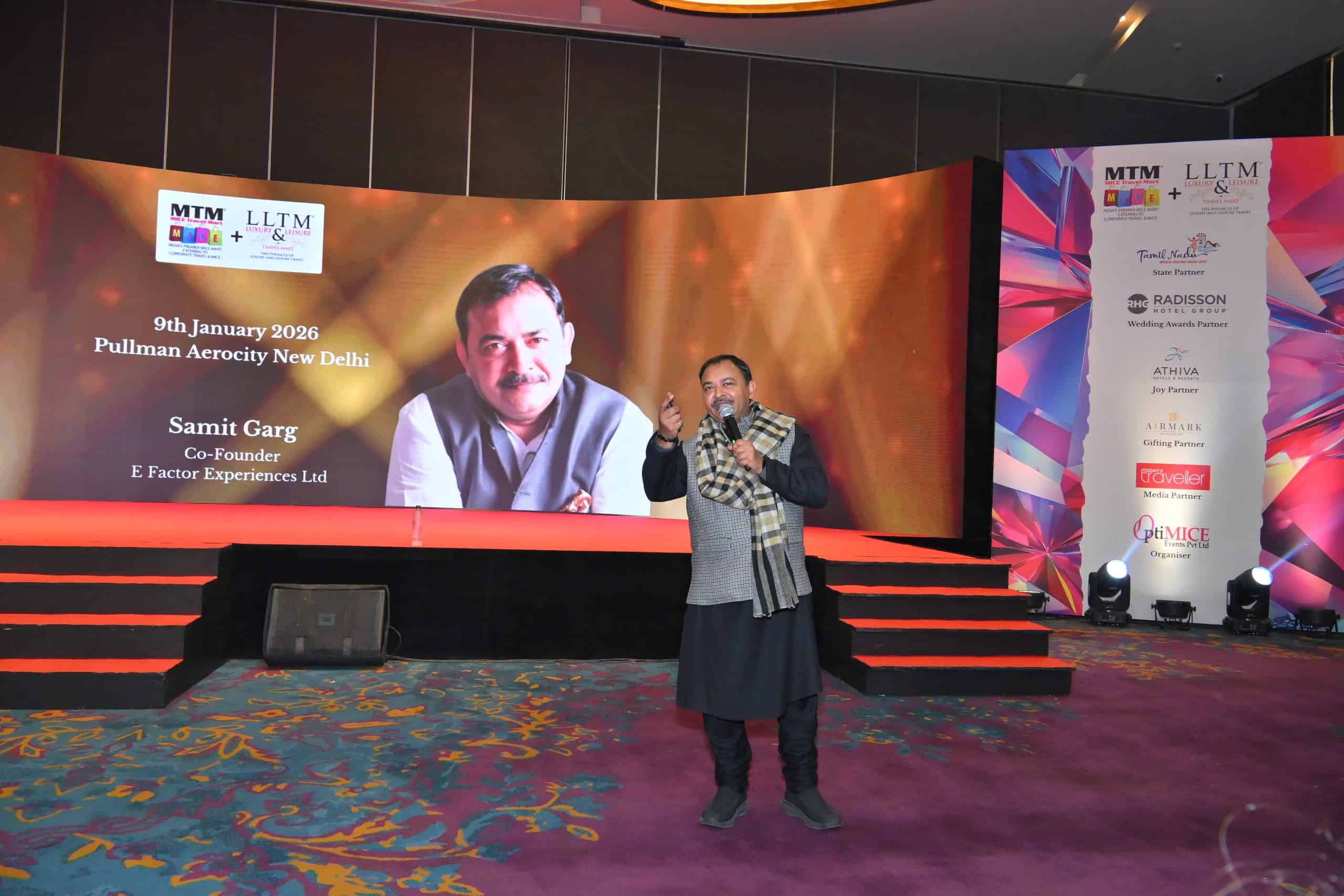 Samit Garg, President of EEMA and Co-Founder of E-Factor Experiences, kept his keynote sharply focused