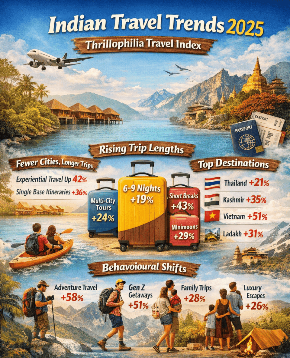 Thrillophilia 2025 Travel Index Reveals Smarter, Slower Indian Travel Trends