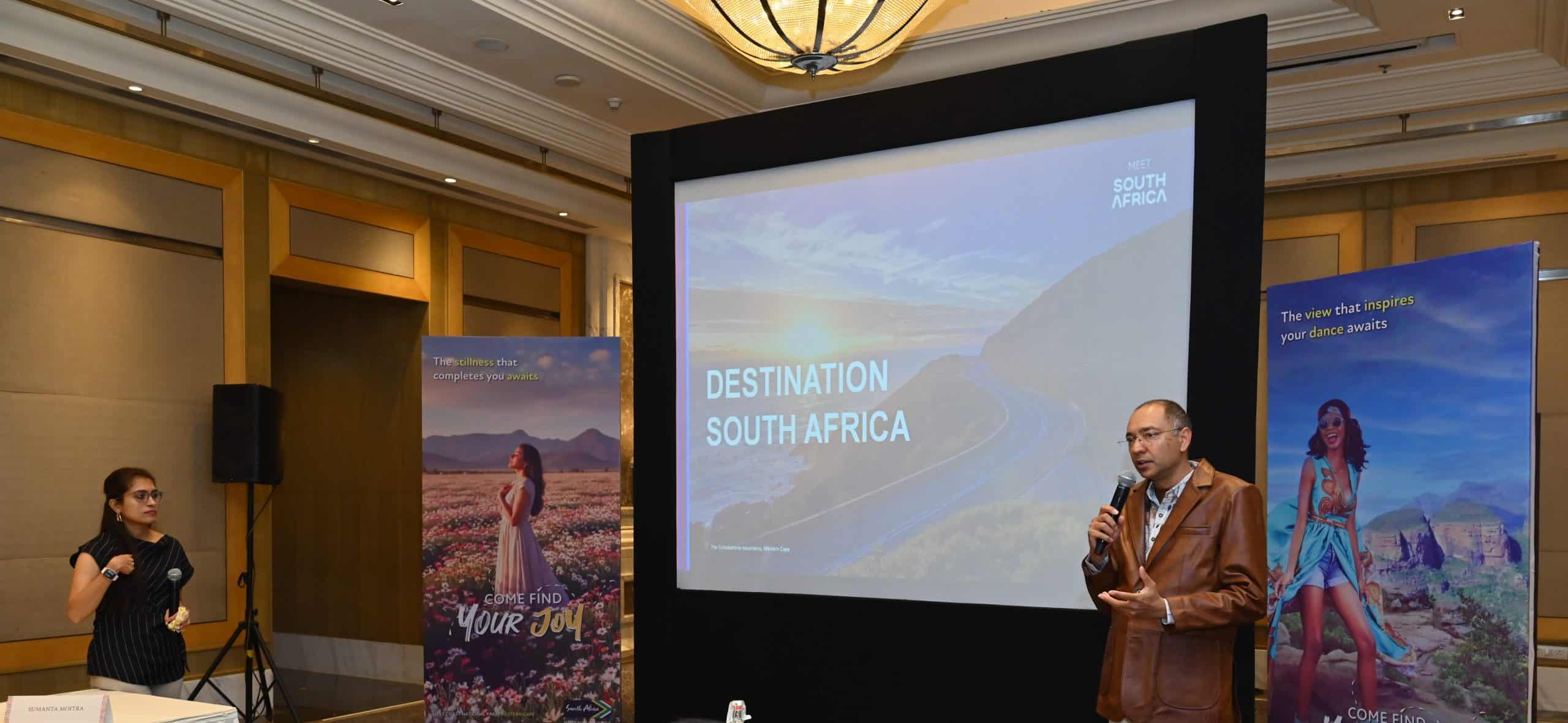 Arjun Gill, CEO, Gill India Group, addresses delegates during South African Tourism’s Corporate Think Tank in Kolkata
