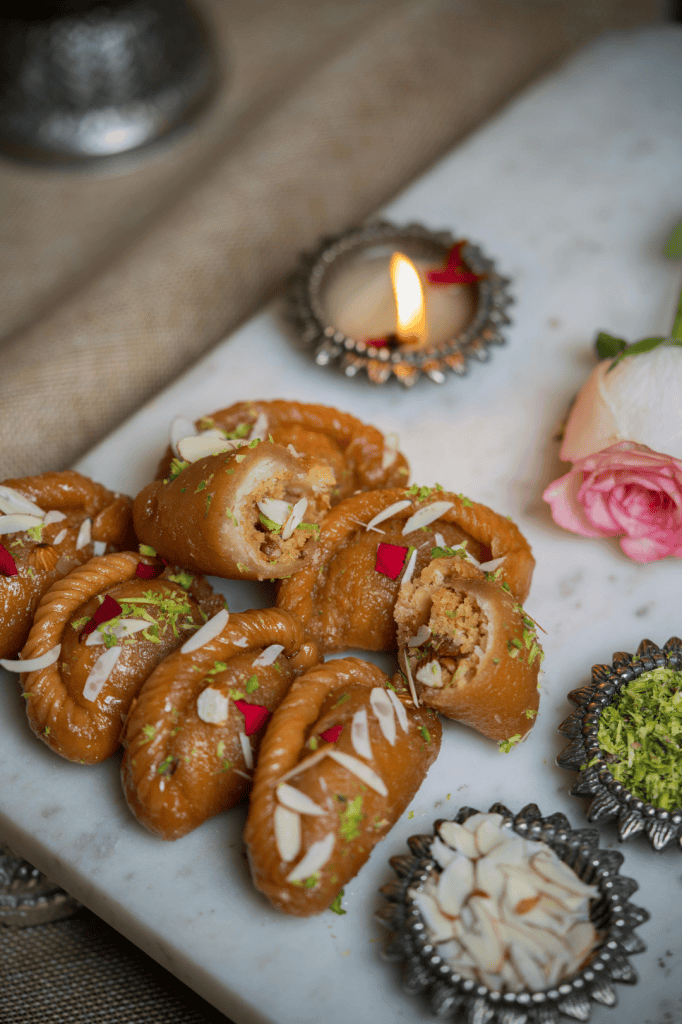 Hazelnut and mawa gujiya